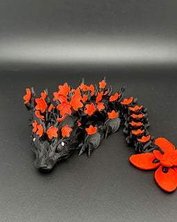 Kirschblüten Drache Schwarz rot.