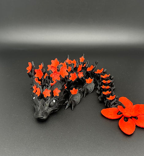 Kirschblüten Drache Schwarz rot.